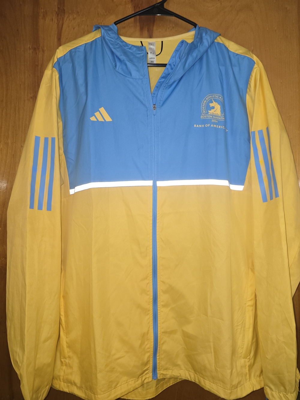adidas Men’s Blue & Yellow Boston Marathon Windbreaker Jacket